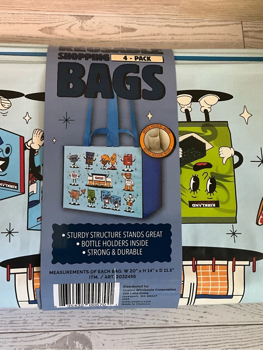 Lot of 4 Big reusable shopping bag new
